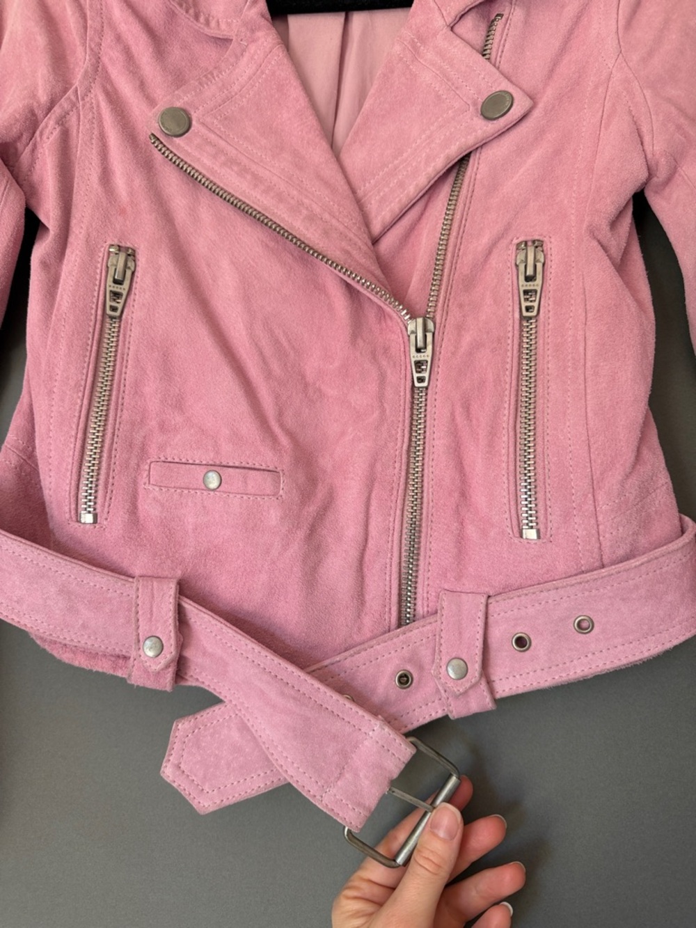 Blank NYC Dusty Pink Suede Moto Jacket - Picture 3 of 5